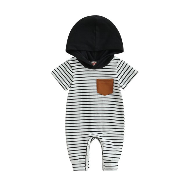 Canis Short Sleeve Jumpsuit for Baby Boys with Contrast Color/Striped