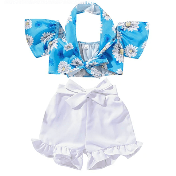 Canis Toddler Girls Off Shoulder Ruffle, Tops & Short Pants Set (Girl's), 2-Piece Set, Sizes 1-6 Y