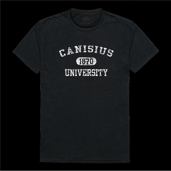 Canisius College Golden Griffins Distressed Arch College T-Shirt, Black - 2XL