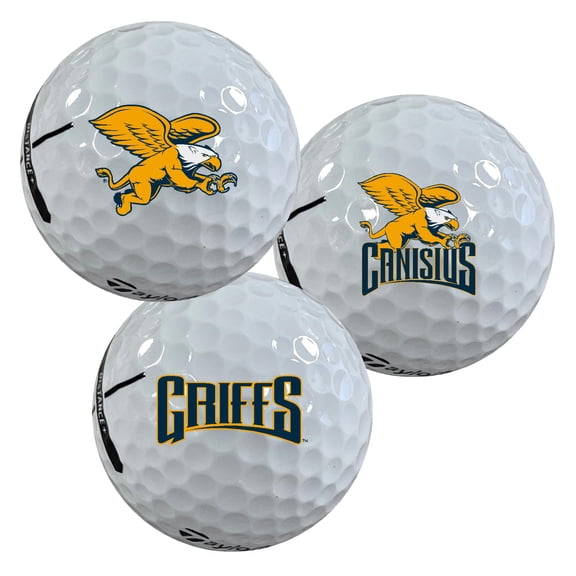 Canisius College Golden Griffins Logo Edition Taylormade Distance+ Golf Balls 12-Pack (Dozen)
