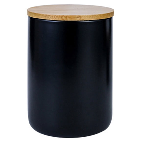 Canister Sets for Kitchen, Ceramic Kitchen Canisters for Countertop with Airtight Wood Lids, Large Flour and Suger Containers for Coffee, Tea, Spice - Medium