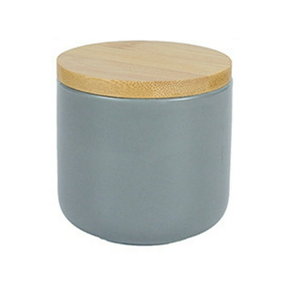 Canister Sets for Kitchen Counter Vintage Kitchen Canisters, Country Rustic Farmhouse Decor for the Kitchen, Coffee Tea Sugar Farmhouse Kitchen Decor, Bamboo Lid - grey