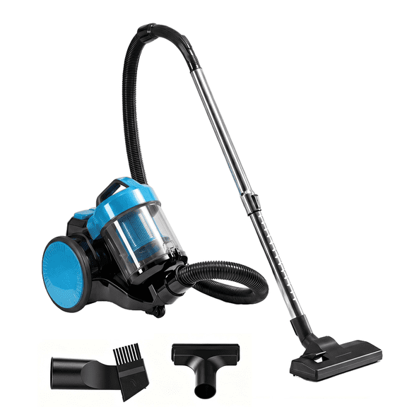 Canister Vacuum Cleaner, 850W Bagless Vac, 16KPa Suction for Hard Floor & Carpet Home Cleaning, Blue