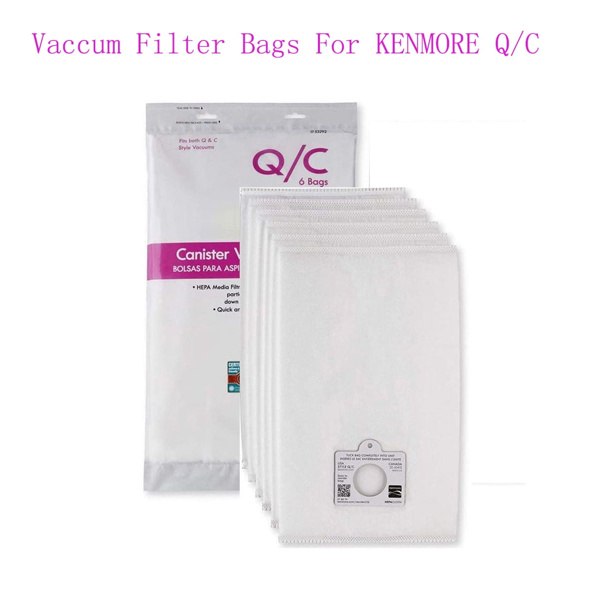 Canister Vacuums Replacement for Kenmore 53292 Type Q/C Vacuum Bags