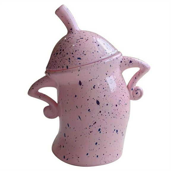 Canister With Attitude Drop Resistant PVC Durability Food Canisters With Lids Desktop Cup Ornament For Halloween Pink