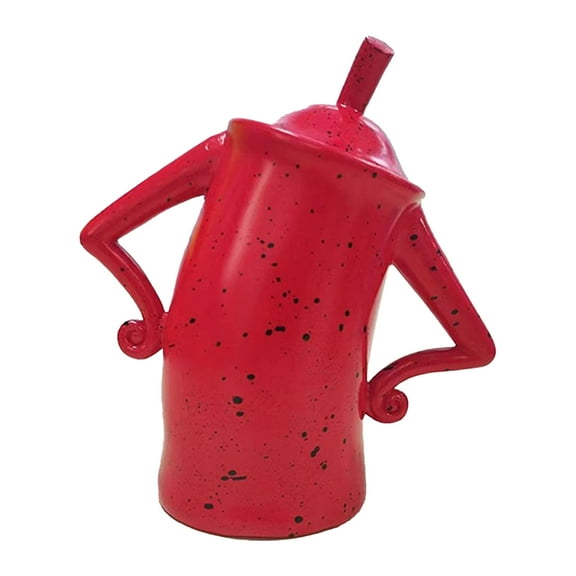 Canister with Attitude,Cute Storage Canister， PVC Kitchen Storage Food Jars & Canisters with for Coffee, Tea, Sugar, and Spices-Red