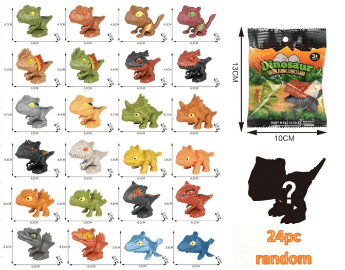 Cankypu 24PCS Random Dinosaur Action Figures with Movable Mouths,Surprise Christmas Toys for age 3-12