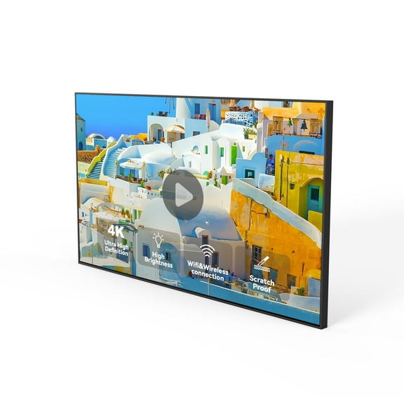 Canlarriz 65- inch Semi-Outdoor 4K UHD Smart TV, 1500 Nits High Brightness, Anti-Glare Display, Commercial-Grade for Patios, Cafés, Restaurants, and Retail Spaces
