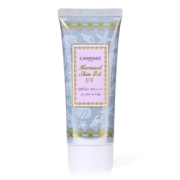 Canmake Mermaid Skin Gel UV SPF50+ PA++++ for Face and Body, 01 Clear, 1.4 oz