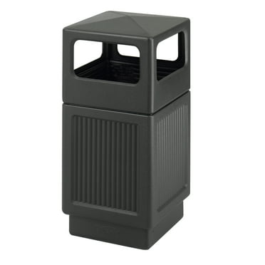 Canmeleon Side-Open Receptacle Square, Polyethylene, 38 gal, Textured Black