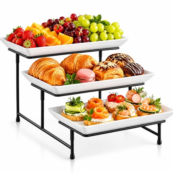 Canming 3-Tier Serving Tray, Cupcake Stand, Dessert Table Display Set for Party & Gift, 12 Inch