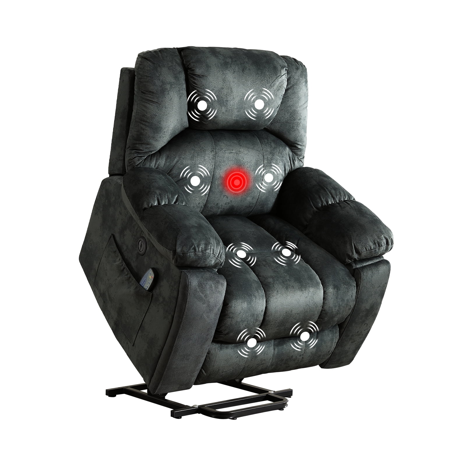 Canmov Overstuffed Massage Recliner Chairs with Heat and Vibration