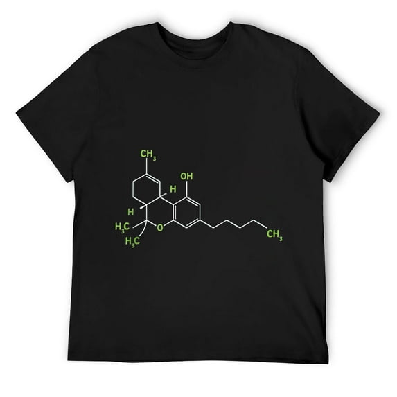 Cannabis 420 Weed Pot Molecule THC Marijuana Stoner Gift Mens T-Shirt Black XL