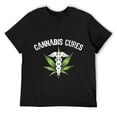 thumbnail image 1 of Cannabis Cures Medical Marijuana Leaf Graphic Mens T-Shirt Black 2XL, 1 of 5