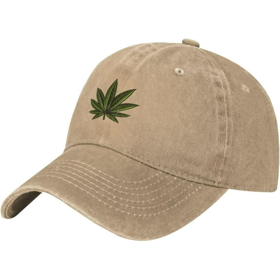 Cannabis Leaf Baseball Cap for Men Women Adjustable Vintage 100% Washed Cotton Dad Hat