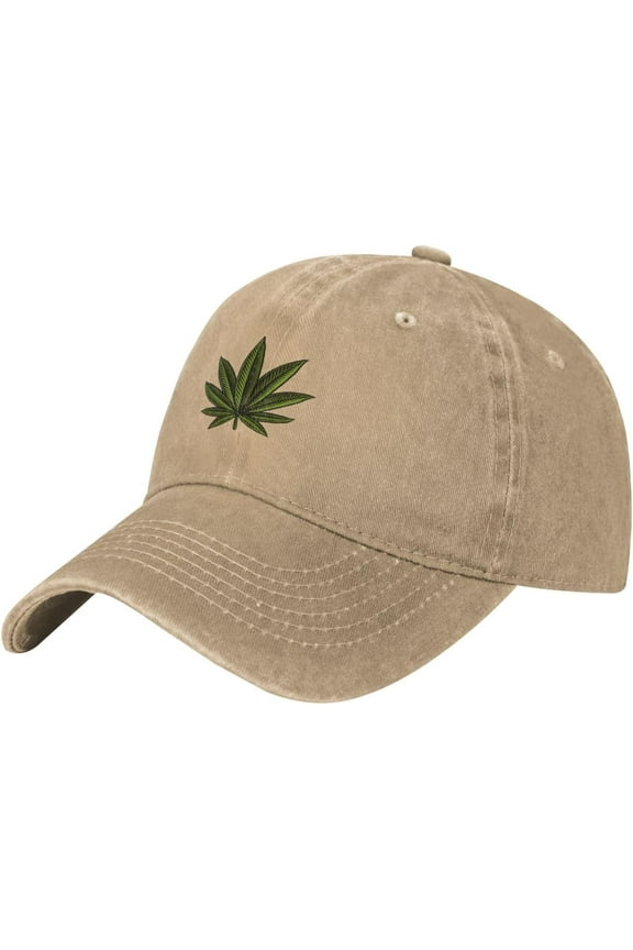 Cannabis Leaf Baseball Cap for Men Women Adjustable Vintage 100% Washed Cotton Dad Hat