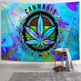 thumbnail image 1 of Cannabis Leaf Tapestry Wall Hanging, Trippy Cannabis Weed Leaf Tapestry Wall Decor, Psychedelic Tapestry Colorful Cool Tapestries for Meditation Bedroom Living Room Dorm, 1 of 3