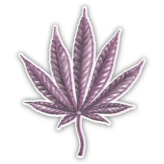 Cannabis Leaf Trippy - 5" Vinyl Sticker - For Car Laptop I-Pad - Waterproof Decal