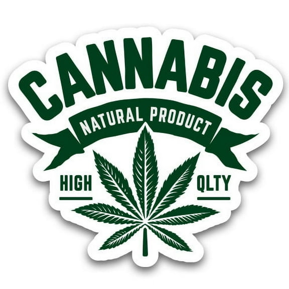 Cannabis Marijuana - 3" Vinyl Sticker - For Car Laptop I-Pad Phone Helmet Hard Hat - Waterproof Decal