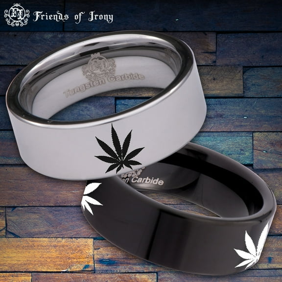Cannabis Tungsten Carbide Ring
