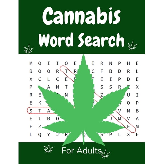 Cannabis Word Search For Adults: Medium Difficulty Large Print Puzzle Book (Paperback)(Large Print)