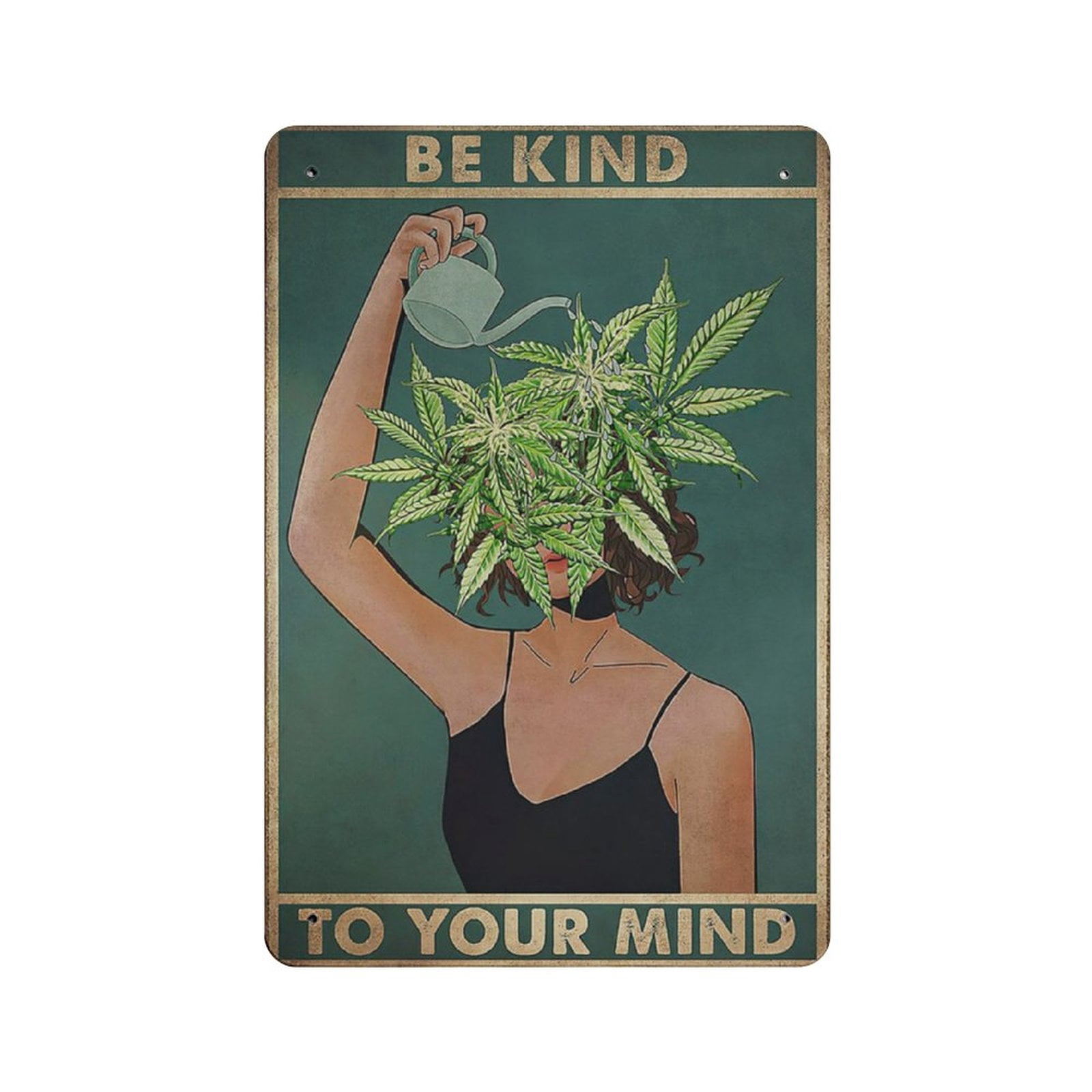 Keep Calm And Smoke Weed Vintage Metal Sign - 8x12 Inch Tin Sign, Pre-Drilled Holes, Wall Decor