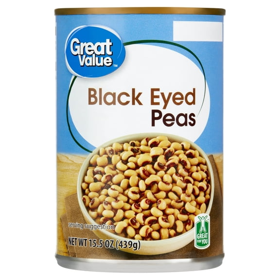 Canned Black Eyed Peas, 15.5 oz Can