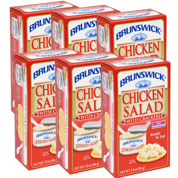 Canned Chicken Salad with Crackers 3oz Boxes Includes Pre-mixed Chicken Salad, 5 Crackers, & Plastic Spreader Convenient & Ready to Eat Snacks Great for Outdoor Meal Pack of 6