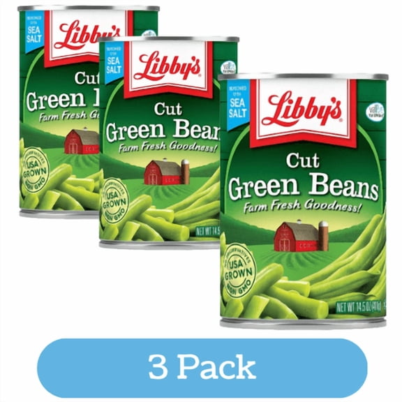 Canned Cut Green Beans Libby's, 14.5 oz Can.