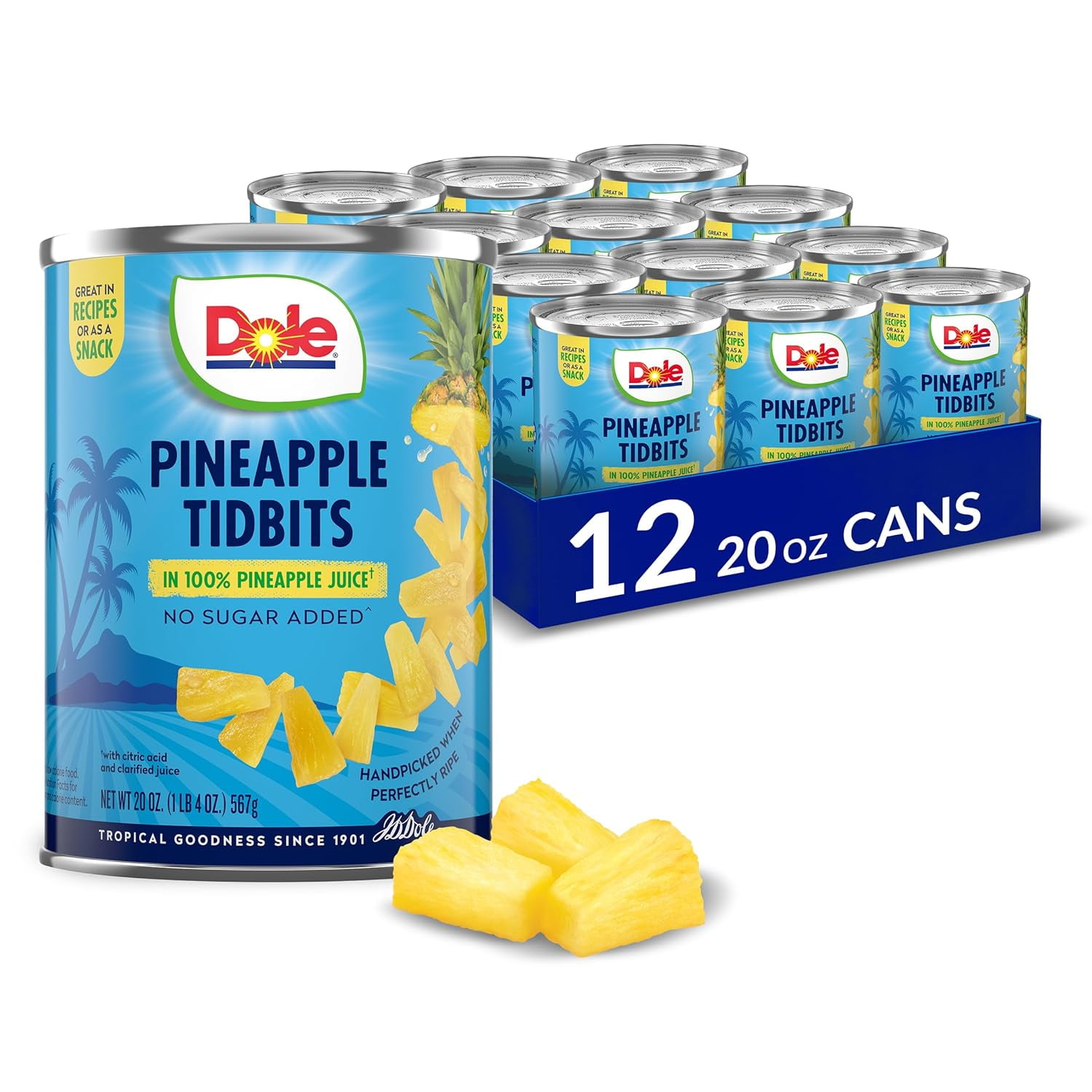 Canned Fruit, Pineapple Tidbits in 100 Pineapple Juice, Gluten Free