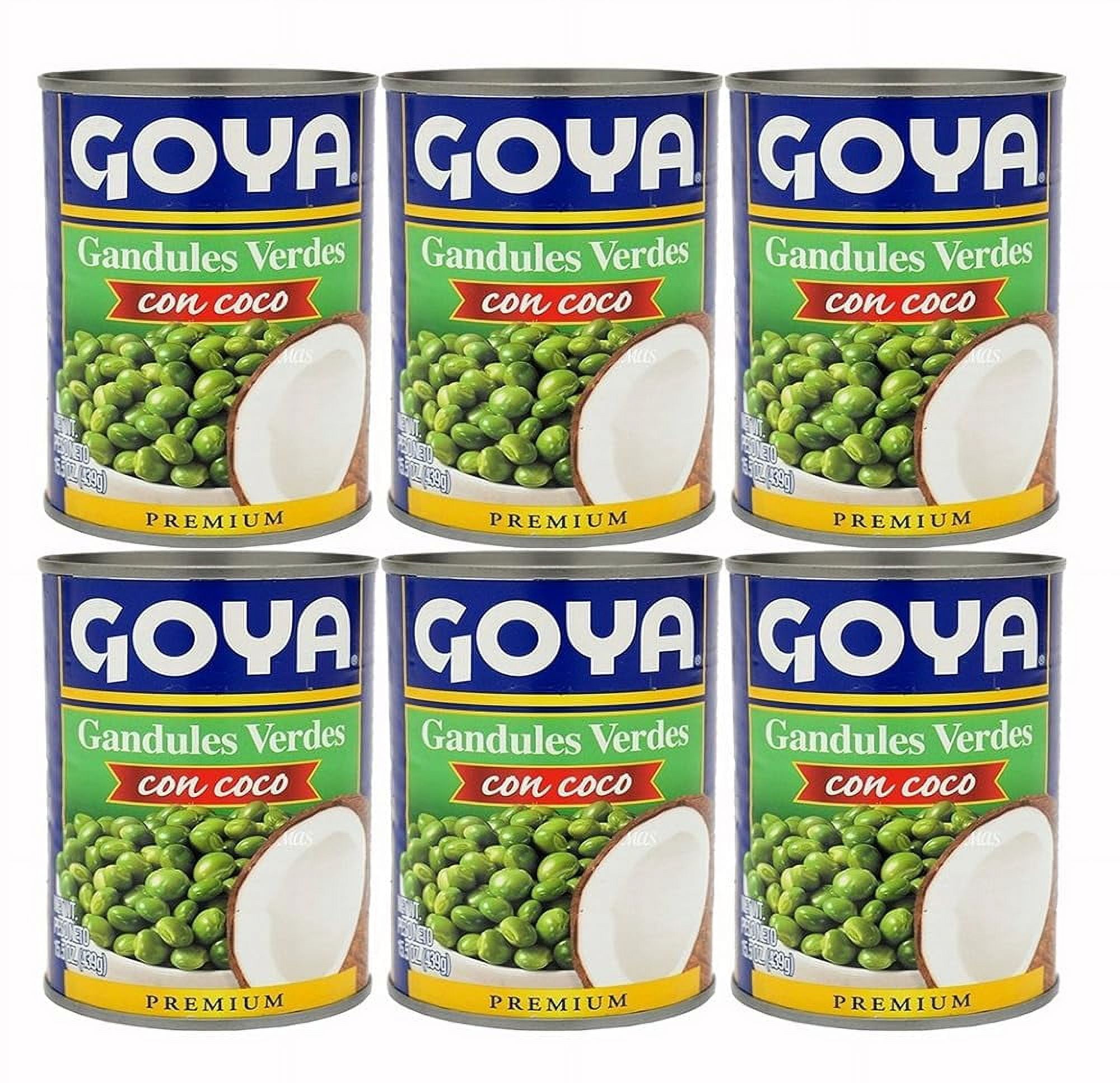 Canned Green Pigeon Peas With nut, 15.5 Ounces (6 Pack) Gandules Con