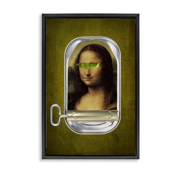 Canned Mona Lisa Black Framed Floater Canvas Wall Art, design by Elo Marc