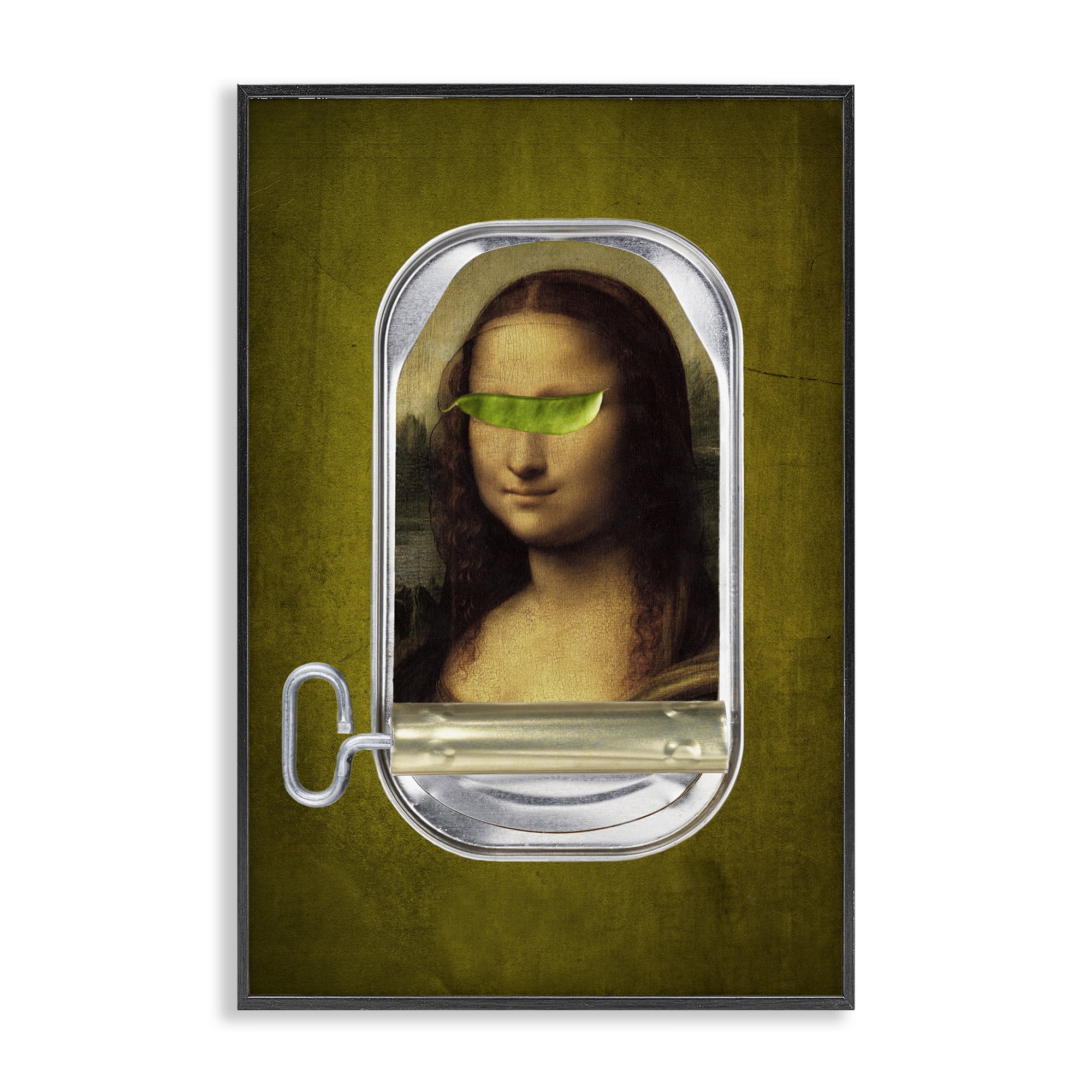 Canned Mona Lisa Black Framed Giclee Art, design by Elo Marc