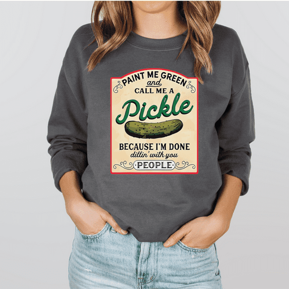 Canned Pickles Crewneck Sweatshirt, Pickle Jar Sweatshirt, Vintage Pickles