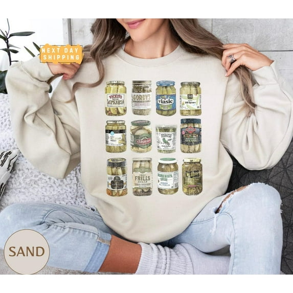 Canned Pickles Sweatshirt, Pickle Jar Sweatshirt, Food Shirt - Sizes S-5XL ,Art Print JSC