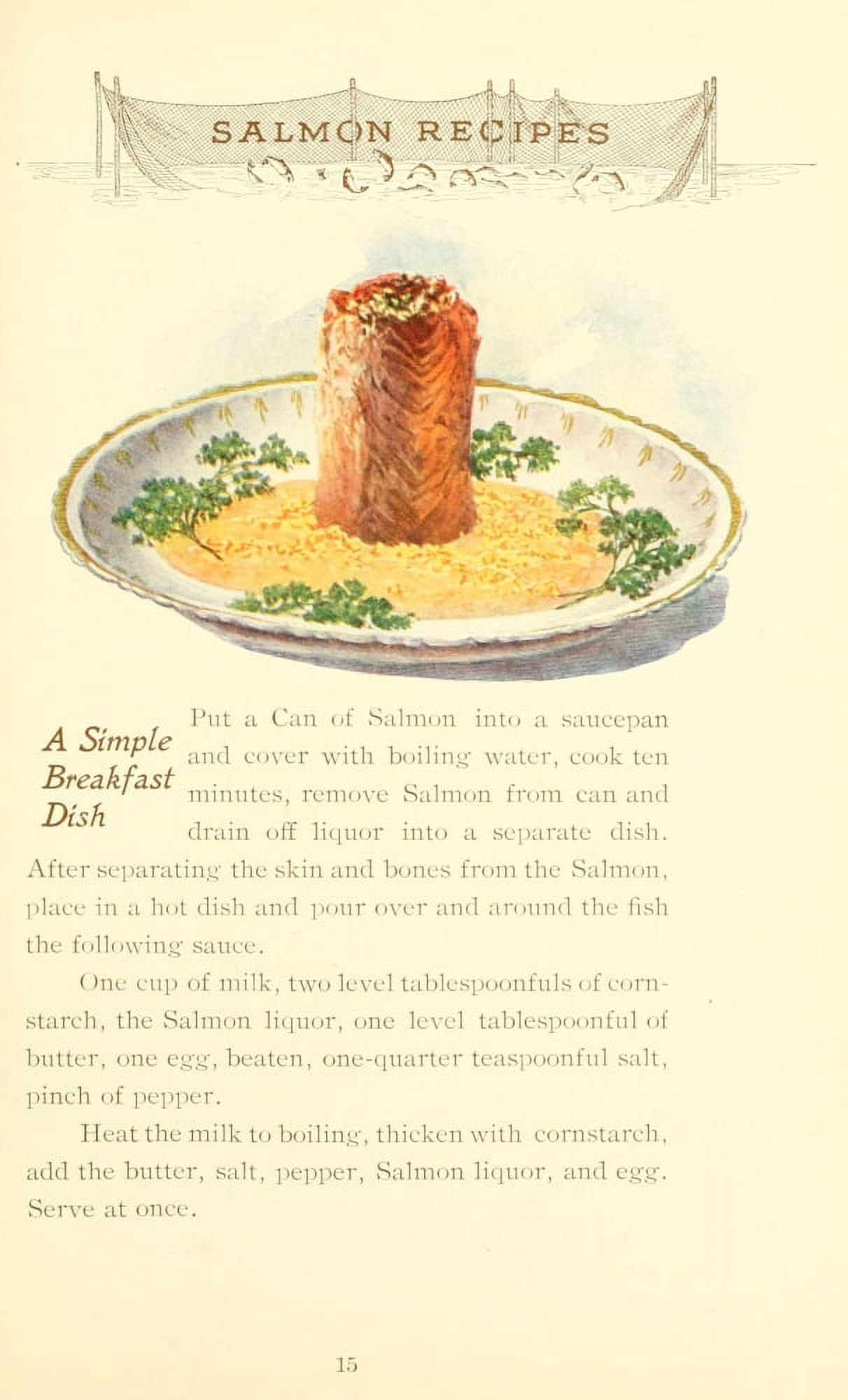 Canned Salmon Recipes 1900 A Simple Breakfast dish Canvas Art - (24 x 36)