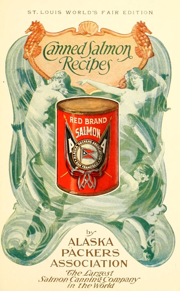 Canned Salmon Recipes 1900 Frontispiece Canvas Art - (18 x 24)