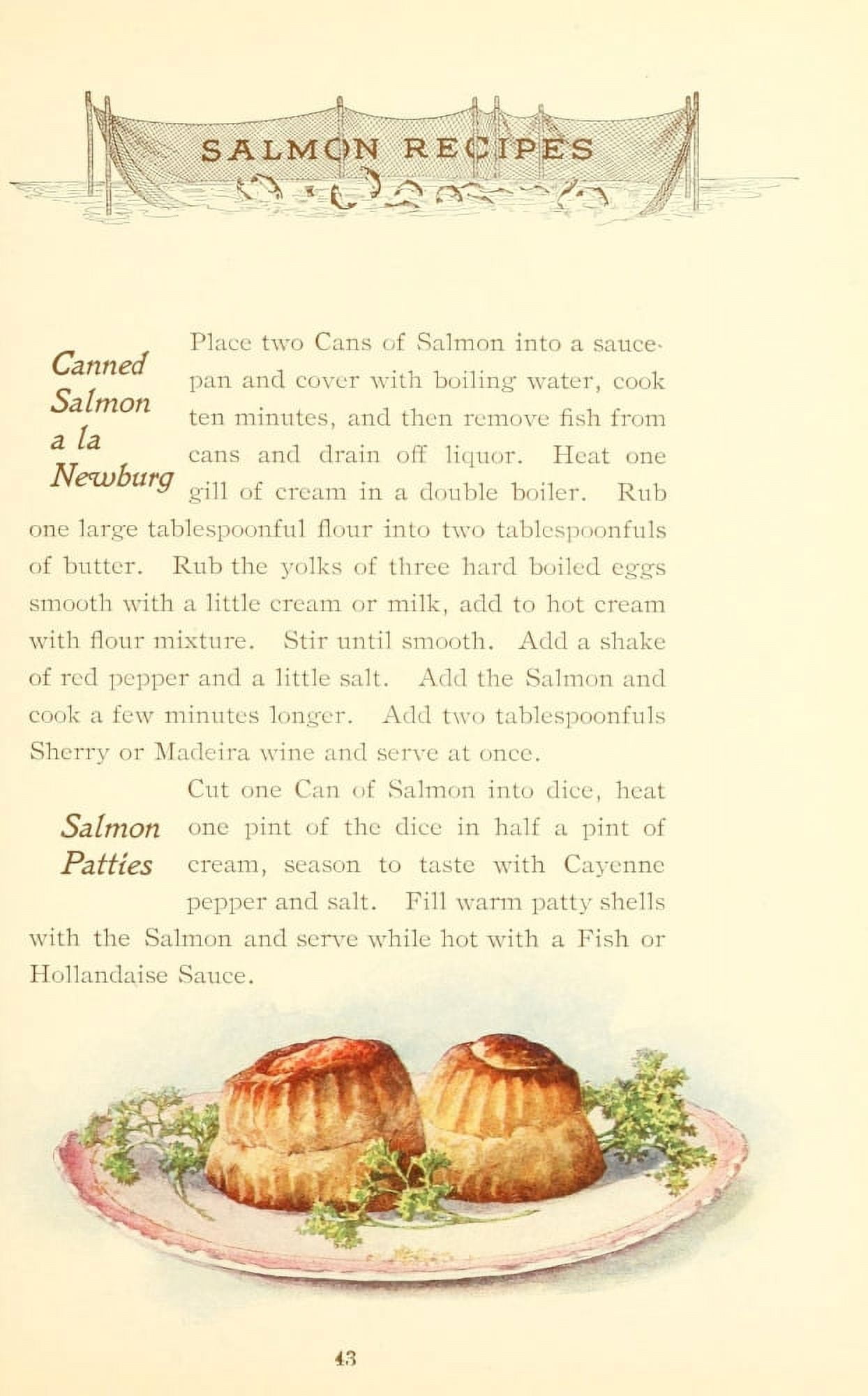Canned Salmon Recipes 1900 Salmon Patties Canvas Art - (24 x 36)