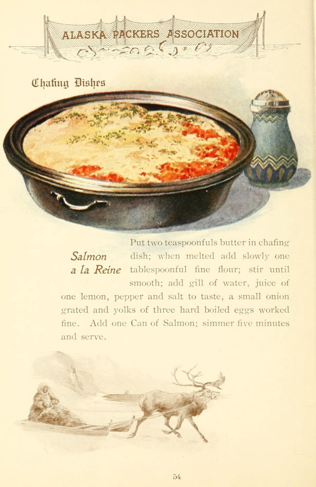 Canned Salmon Recipes 1900 Salmon a la Reine Canvas Art - (18 x 24)