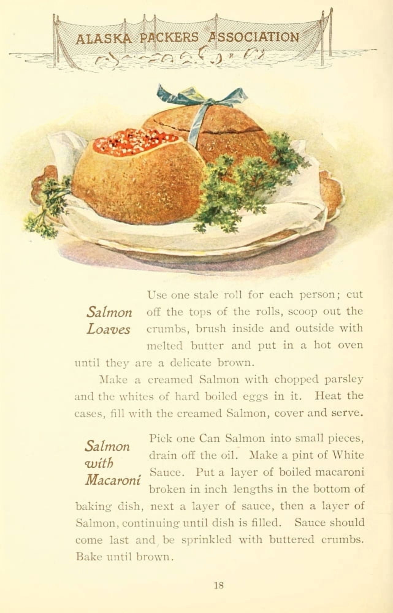 Canned Salmon Recipes 1900 Salmon loaves Canvas Art - (24 x 36)