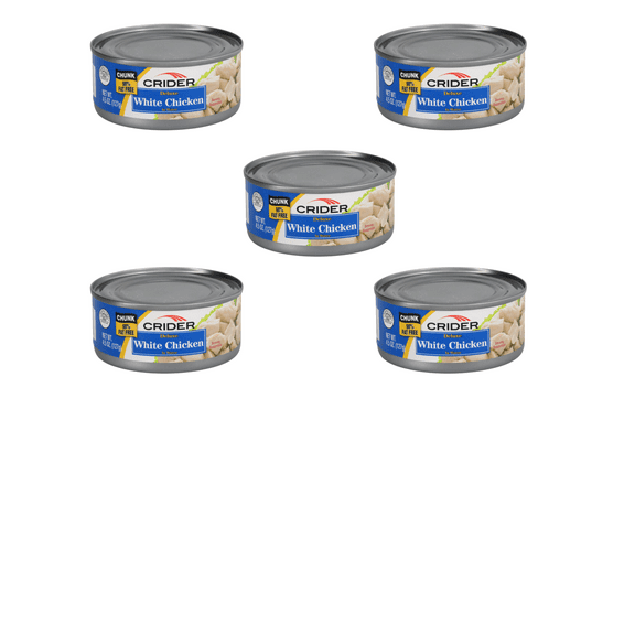 Canned White Chicken - 98% Fat Free Gluten Free High Protein Chunk White Chicken Salads Sandwiches Wraps Bowls