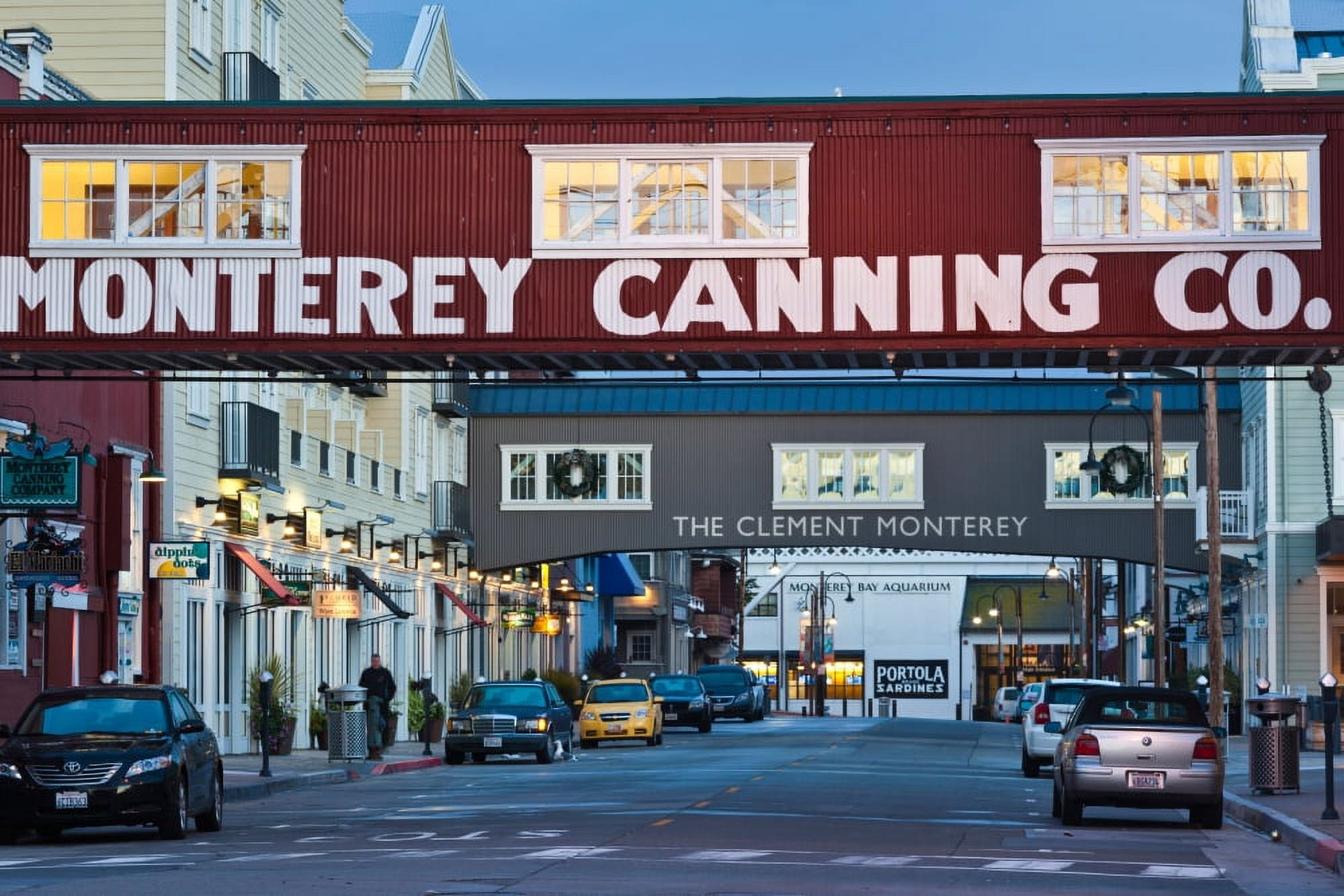 Cannery Row area at dawn Monterey California USA Canvas Art - Panoramic Images (27 x 9)