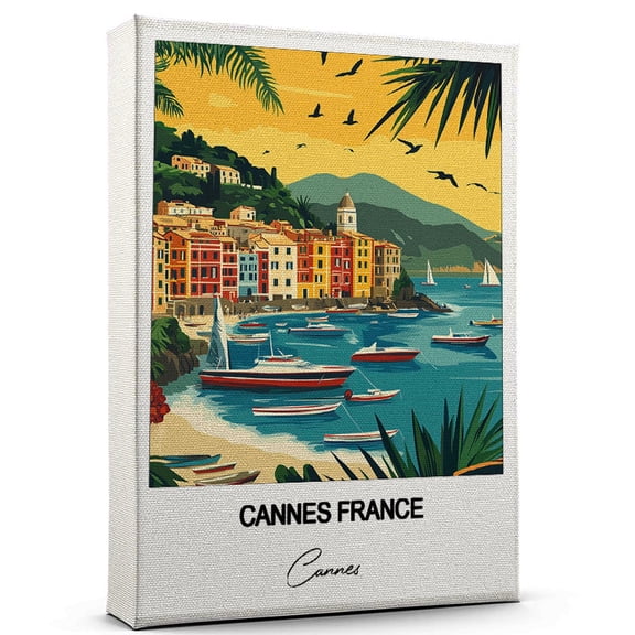Cannes France Travel Art Canvas  Modern Wall Art Inspired by Cannes Canvas  Great Gift for Travel Lovers  Ready to Hang