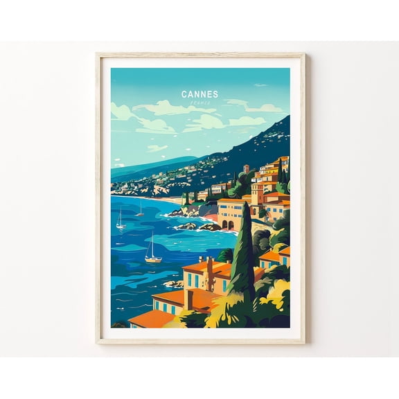 Cannes France Travel Print, France Travel Wall Art, France City Print, Cannes Travel Wall Decor, Home Decor, Birthday Gifts Wall Art, Modern Wall Decor, 24x36 UNFRAMED