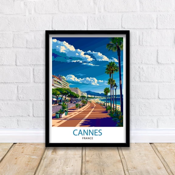 Cannes France Travel Printcannes Wall Decor Cannes French Riviera Travel Prints Cannes Art Print Cannes Illustration