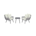 thumbnail image 1 of Cannes Rope Wicker 3-Piece Patio Conversation Set with Cushions, 1 of 5