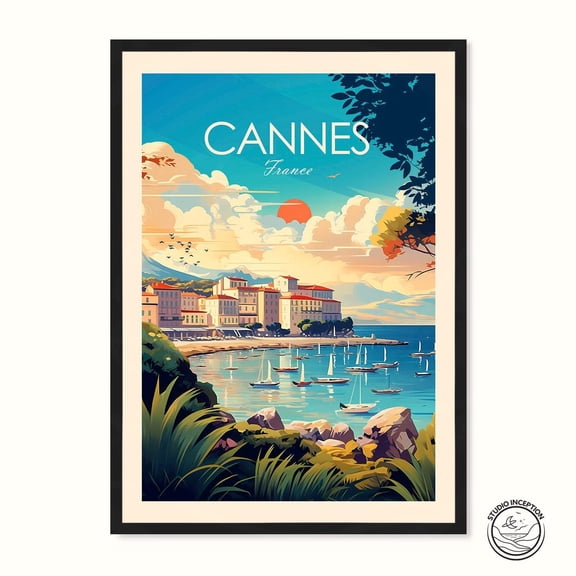 Cannes Travel Print Poster Wall Art Cannes Wall Hanging Home Decor Cannes Gift France