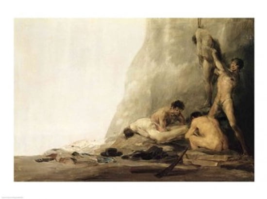 Cannibals Preparing their Victims Canvas Art - Francisco De Goya (24 x 18)