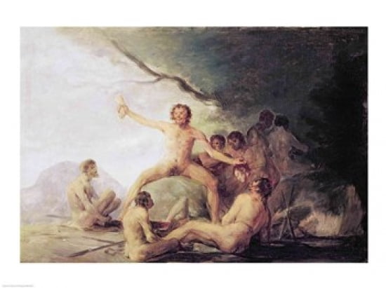 Cannibals Savouring Human Remains Canvas Art - Francisco De Goya (24 x 18)