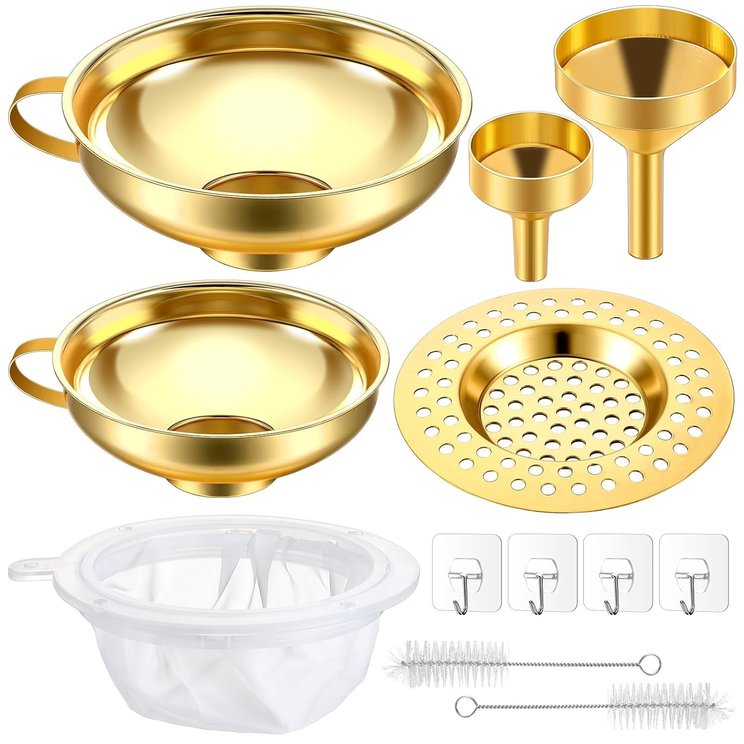 Canning Funnels wide mouth,Set of 3 Silicone Collapsible Funnels for